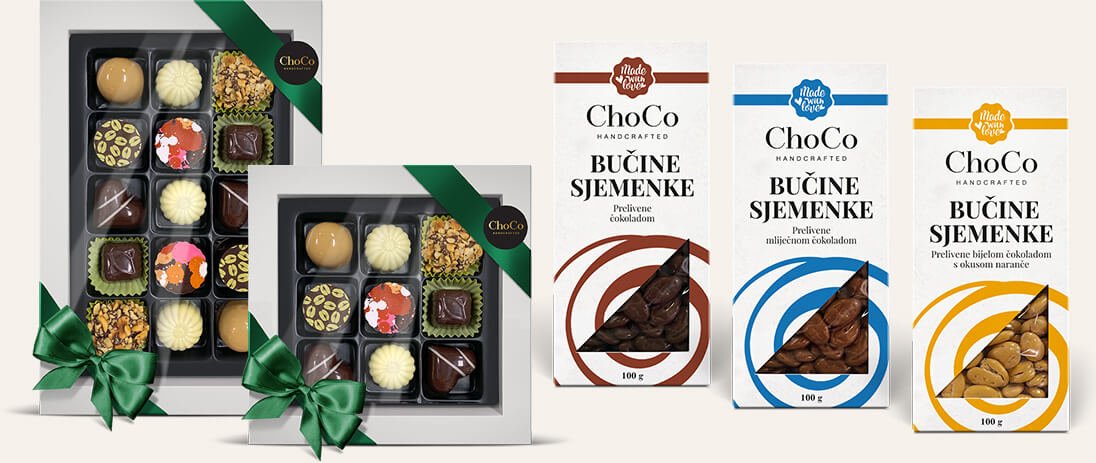 ChoCo bombonijere i bučine sjemenke prelivene čokoladom